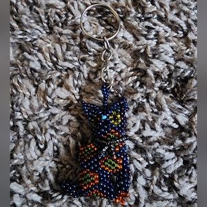Beaded Cat Keychain